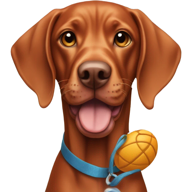Viszla with toy in mouth  emoji