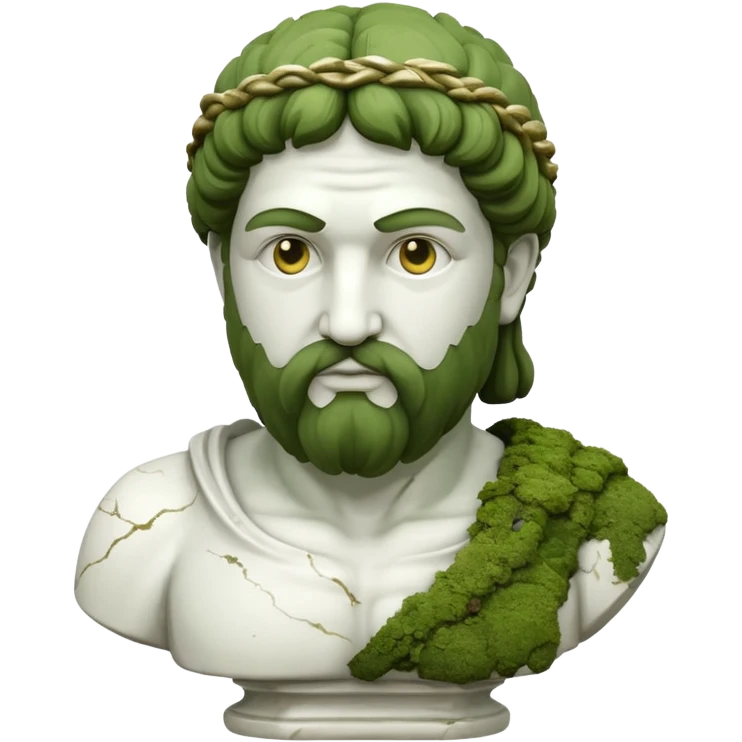 greek sculpture with moss emoji