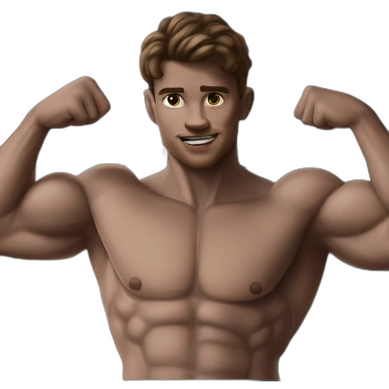 flexing manly solo muscular emoji