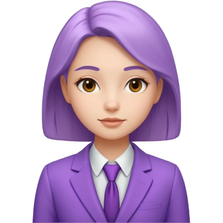 lavender-purple girl's Suit, smooth rounded neckline, simple design, glossy surface, plain background. Negative: Girls, only suit. emoji
