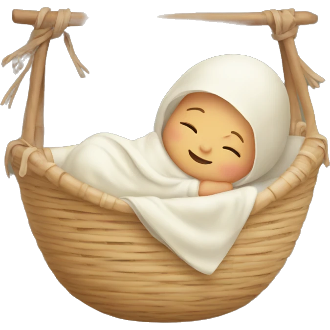 Newborn in a rattan cradle emoji