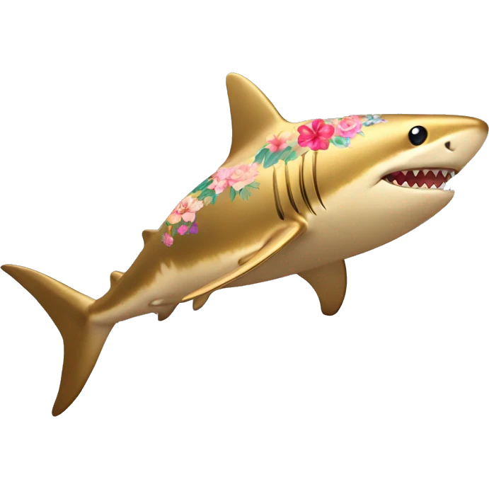 Golden shark with floral pattern on its body  emoji