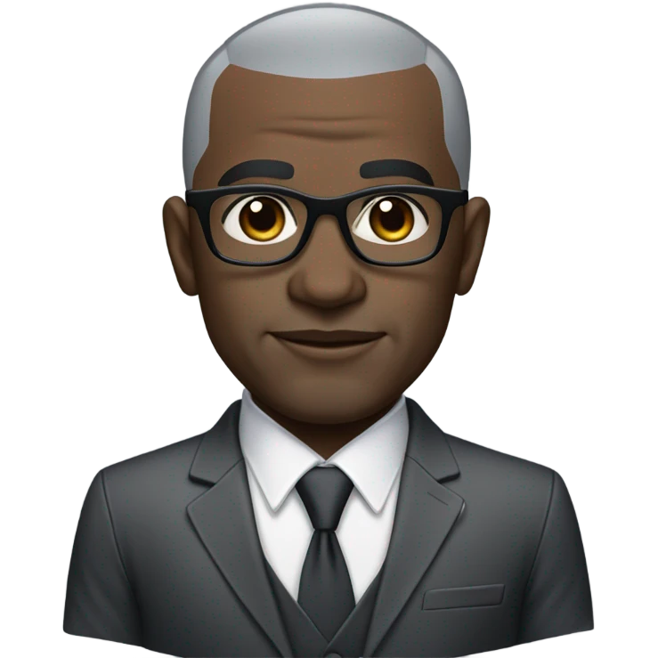 deon sanders with small round face and suit and glasses and buzz cut and small eyes and over 50 small gray bearded receding hairline and small black eyes and wrinkled forehead emoji