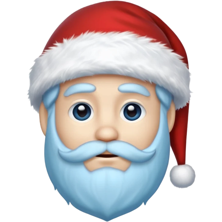Fantasy human emoji portrait, Santa Claus hat with icy frost, simple winter mantle with icy blue fur trim and crimson inner fabric, northern winter aesthetic, calm heroic expression, clean flat emoji design, male/female variant
 emoji