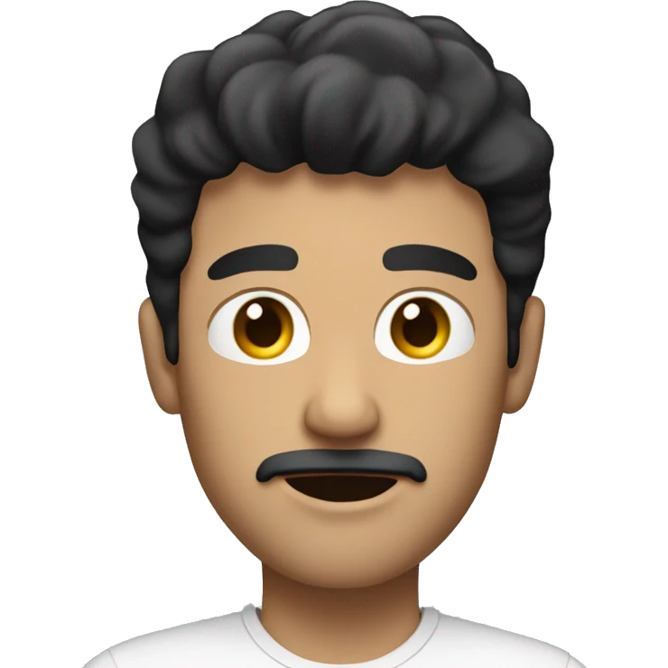 white man with black hair and no facial hair filming videos with camera emoji