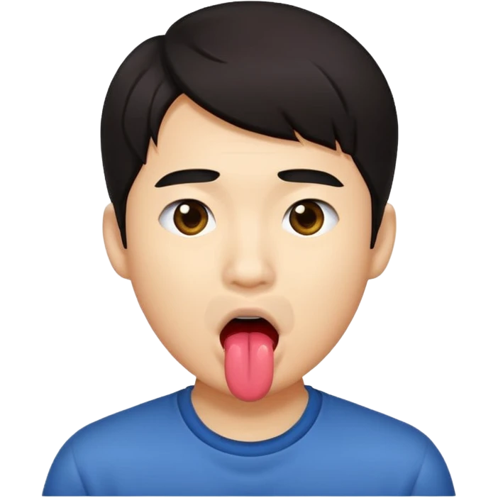 An Asian guy sticking out his tongue  emoji