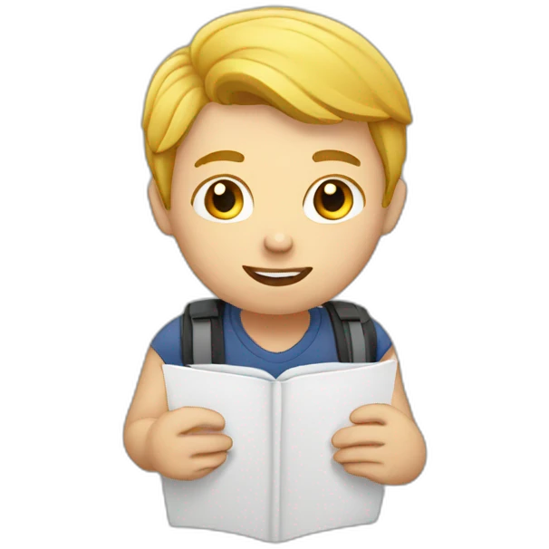 white kid taking notes emoji