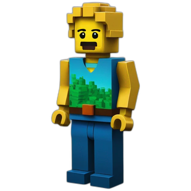 Pièce lego avec logo minecraft emoji