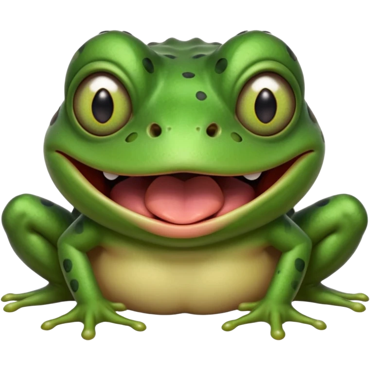 Awesome human frog with wicked big eyeballs and tongue out laughing emoji