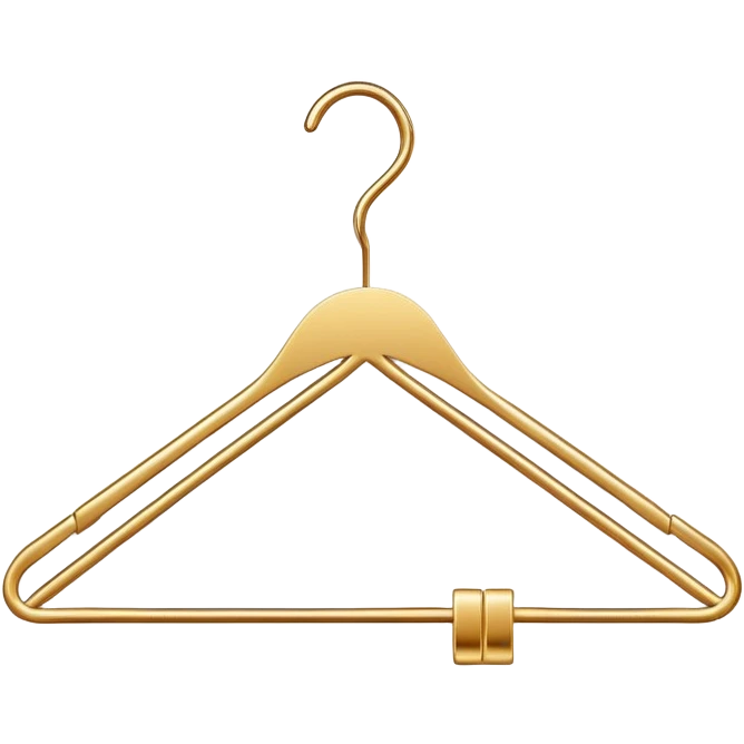 fashion company logo with a stylish clothing hanger emoji