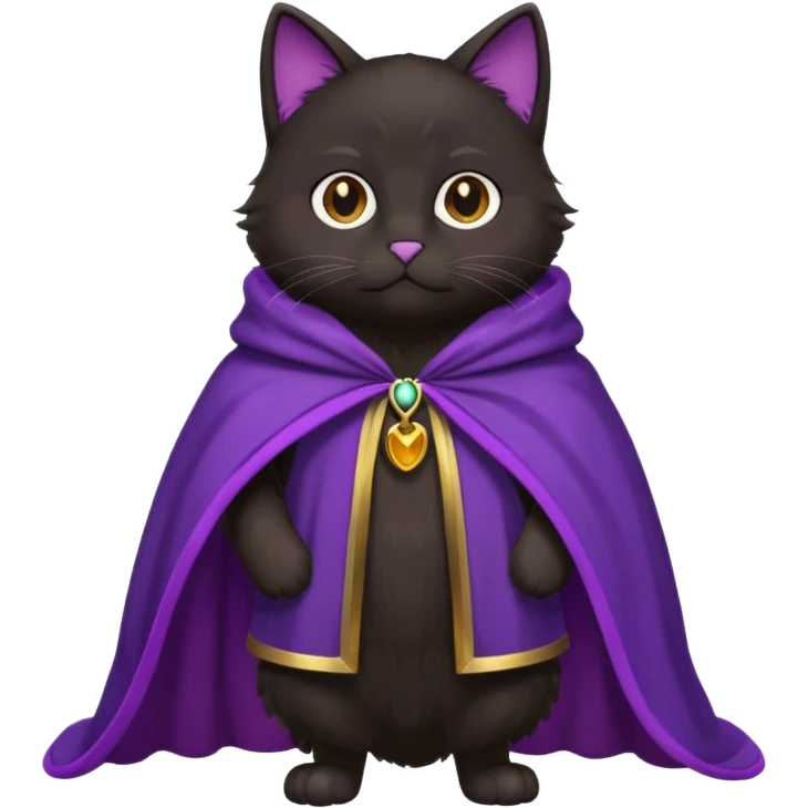 wblack cat in purple cloak emoji