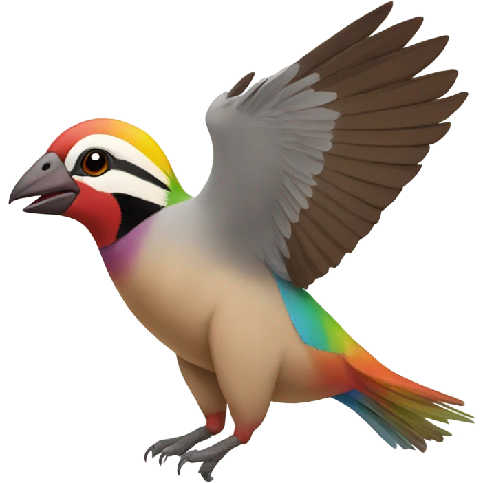 Rainbow chukar flying emoji