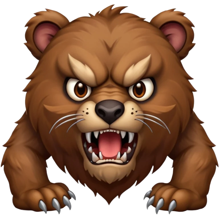 scary dropbear dropping from a tree, fierce expression, sharp teeth, intimidating pose emoji