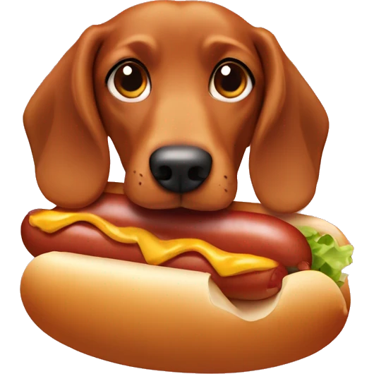 teckel in a hot dog emoji