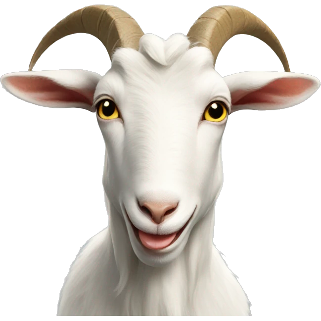 Goat eating smiley emoji