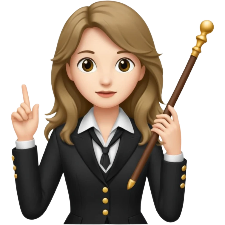 long haired Female music conductor emoji