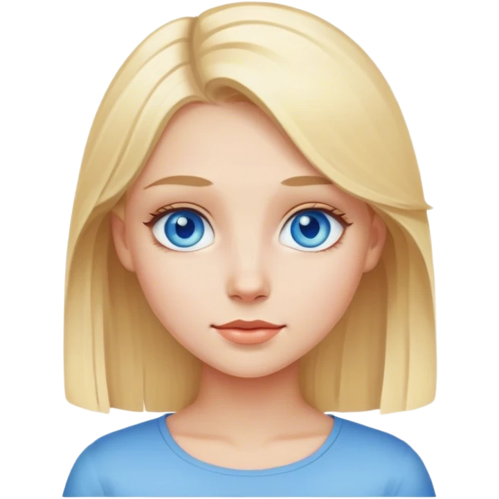 blonde girl with blue eyes sfw emoji