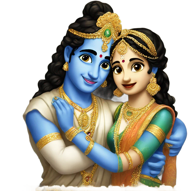 Handsome Krishna with Radha wallpaper emoji