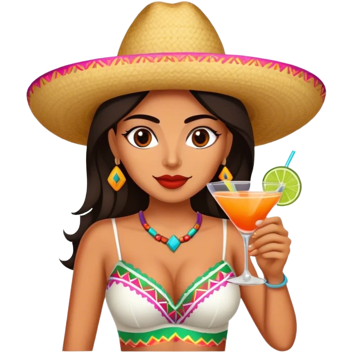Mexican lady with cocktail  emoji
