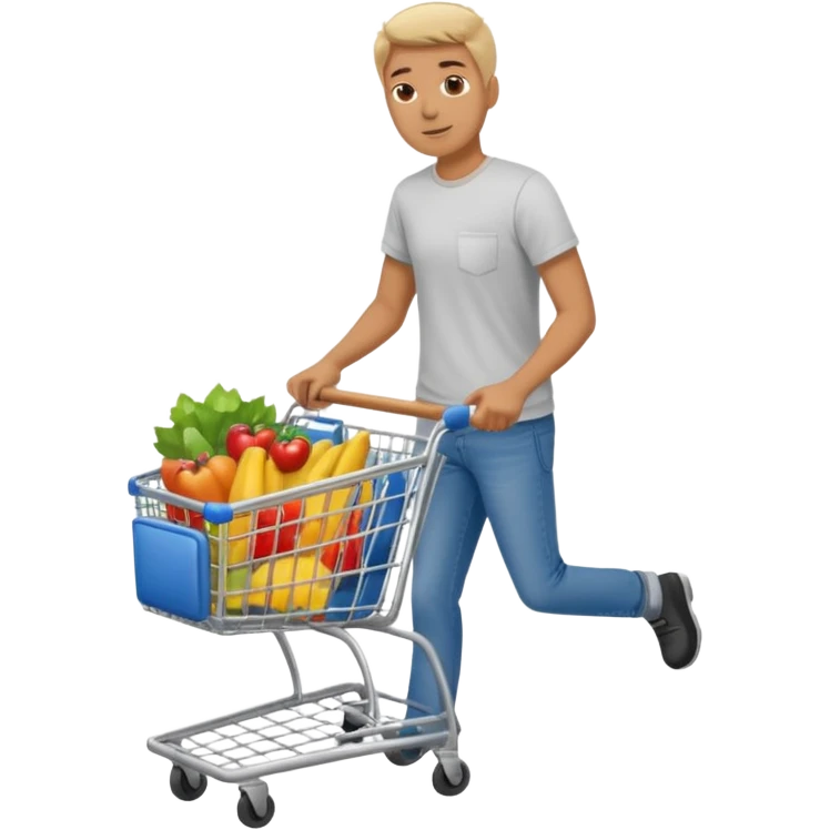 man-with-a-shopping-cart-full-body emoji