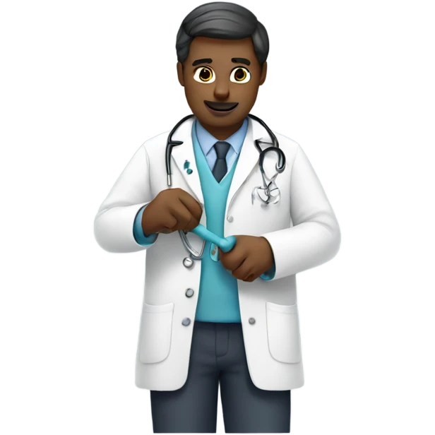Doctor tying a tube in a knot emoji