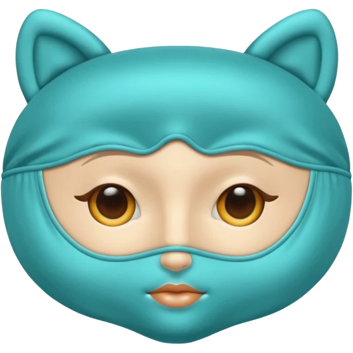 Silk Sleeping mask of  turquoise color emoji