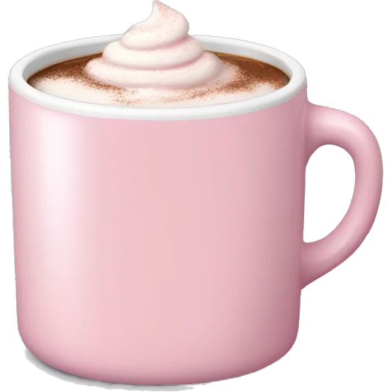 Light Pink mug of hot chocolate  emoji