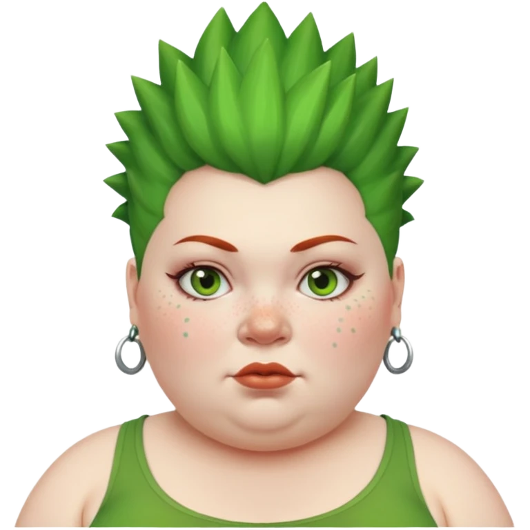 fat woman green mohawk emoji