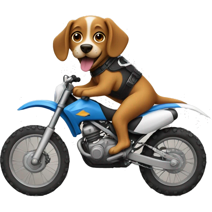 Dog riding dirtbike emoji