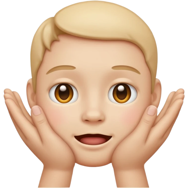 squish face emoji, face pressed between hands, adorable emoji