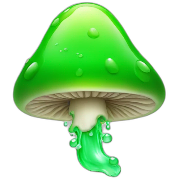 Mushroom who is leaking a green fluid emoji