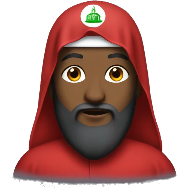 A caliph with red clothes and a laptop emoji