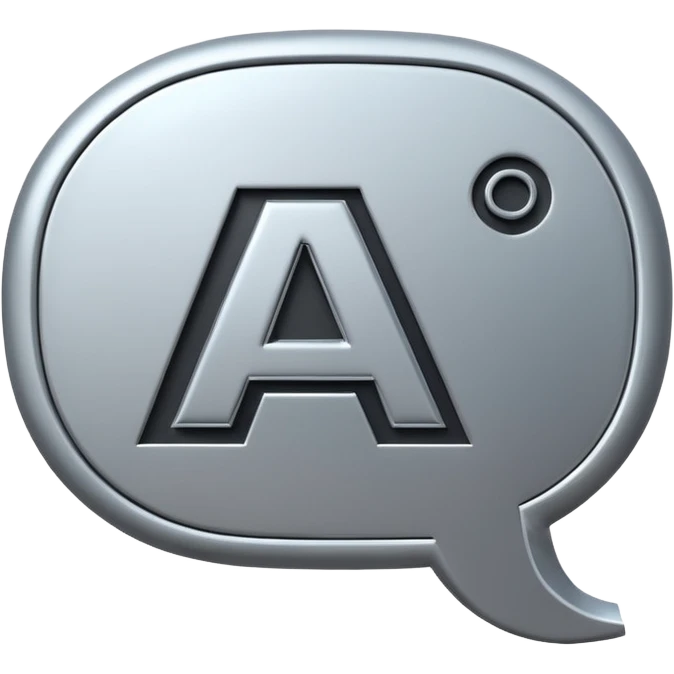  AI letters inside a speech bubble emoji