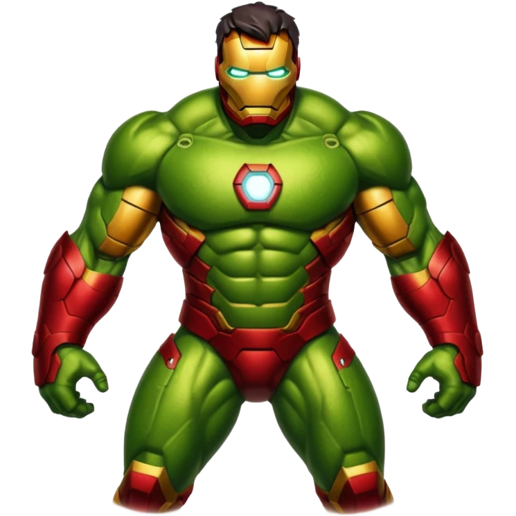Homem de ferro misturado com Hulk emoji