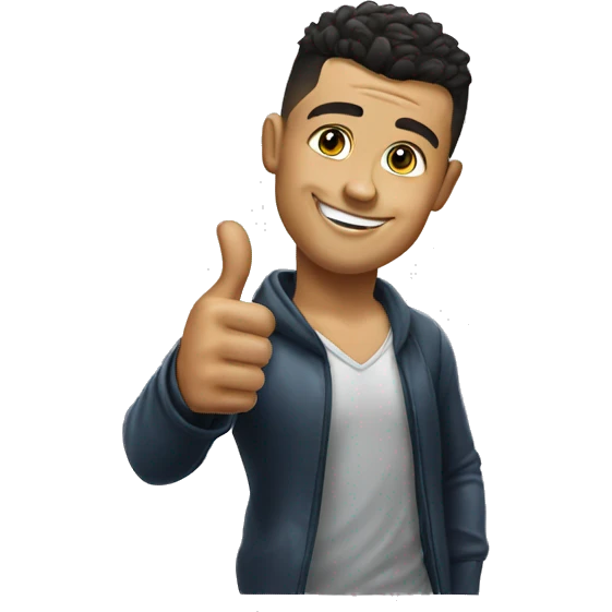 Ronaldo doing the thumbs up gesture emoji