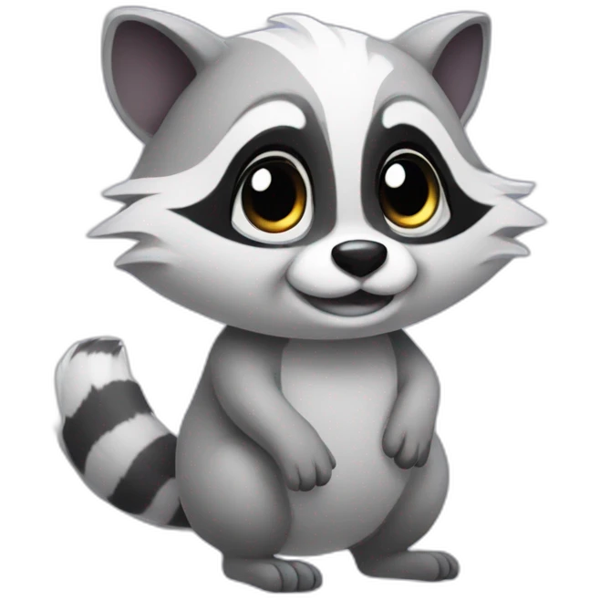 cute ghost racoon emoji