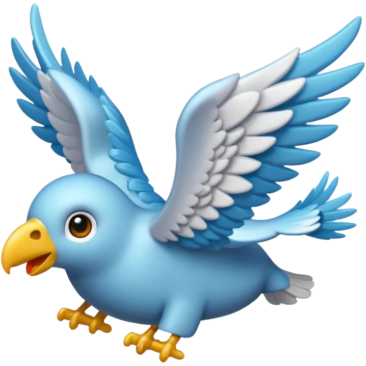 Calvo con alas volando emoji