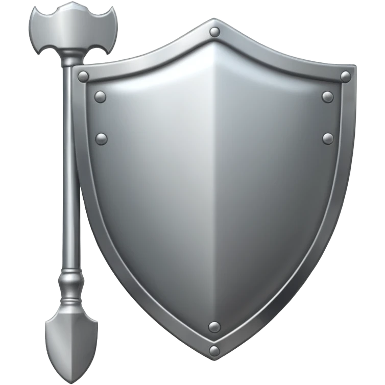 A shield emoji in the style of Apple emoji with a handle. emoji
