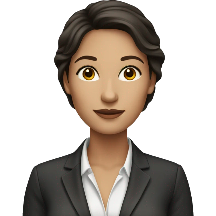 Fair skin Business woman with dark brown hair emoji