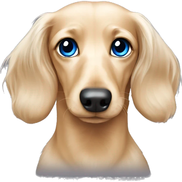 Dachshund cream long haired with 1 blue eye  emoji