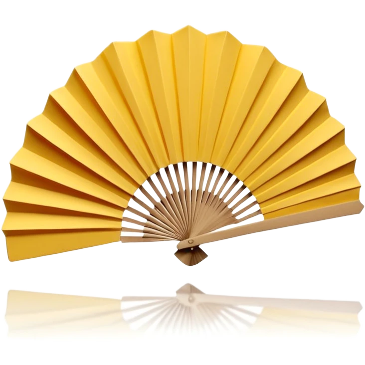 3D render of Paper Fan entirely of folded origami paper, sharp creases, cardboard texture, matte finish, visible paper grain, craft aesthetic,emoji style, isolated on white background --v 6.0 emoji