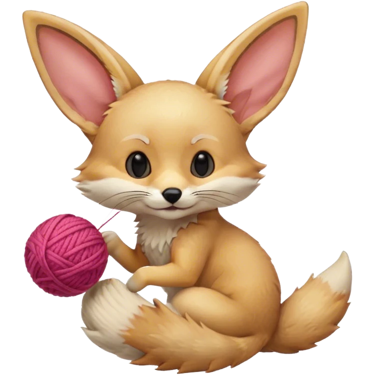 fennec playing with yarn ball  emoji