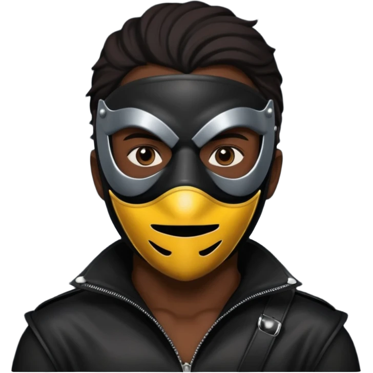 bdsm slave black leather fullhead mask  emoji