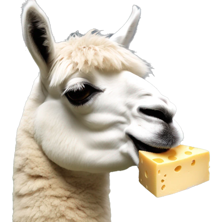 Llama eating cheese emoji
