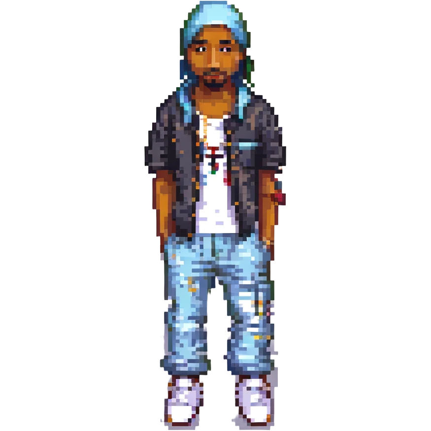 2Pac в полный рост, no background emoji