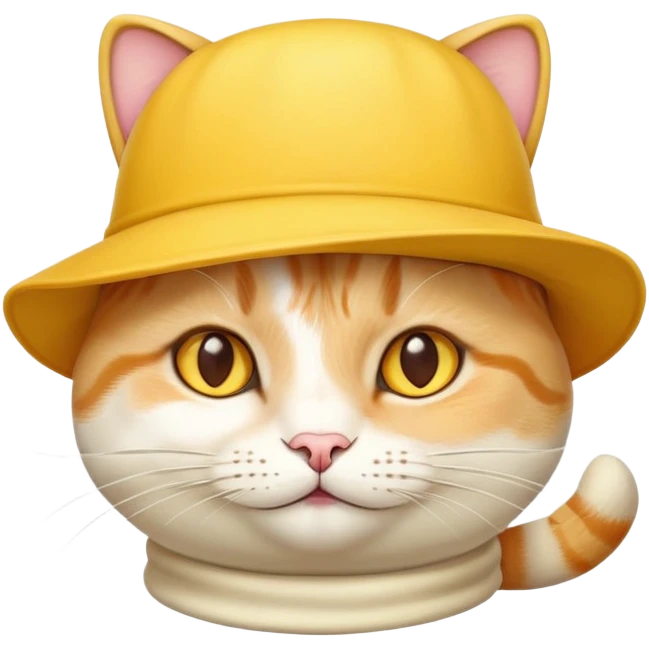 cheese cat wearing a yellow hat emoji
