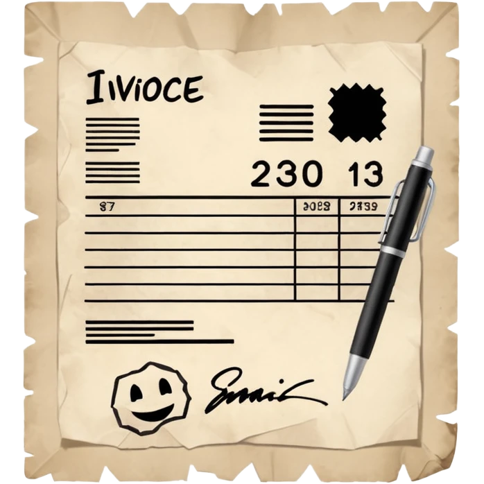 invoice with error emoji