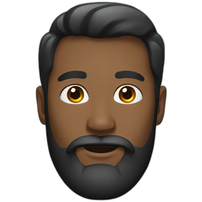 man, beard black emoji