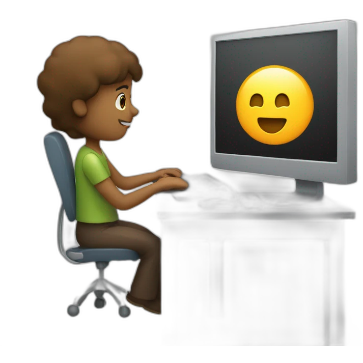 a person is working at a computer emoji
