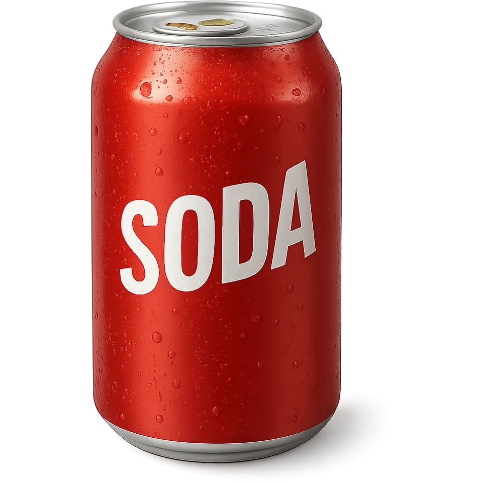A soda in a metal can emoji